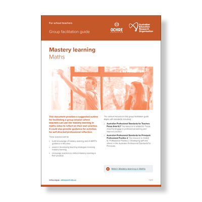 Cover of mastery learning in maths group facilitation guide
