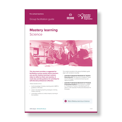 Cover of mastery learning in science group facilitation guide