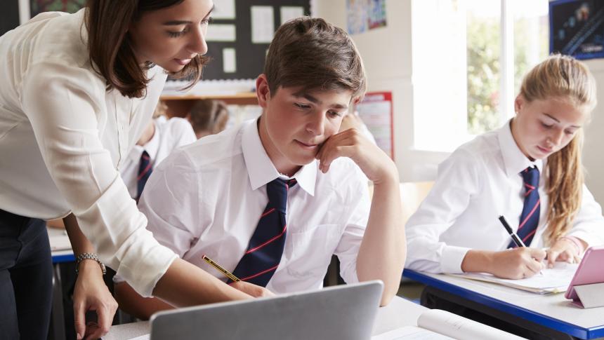Teacher and students in classroom