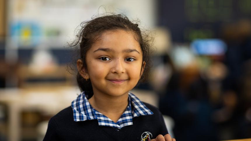 Female student smiling