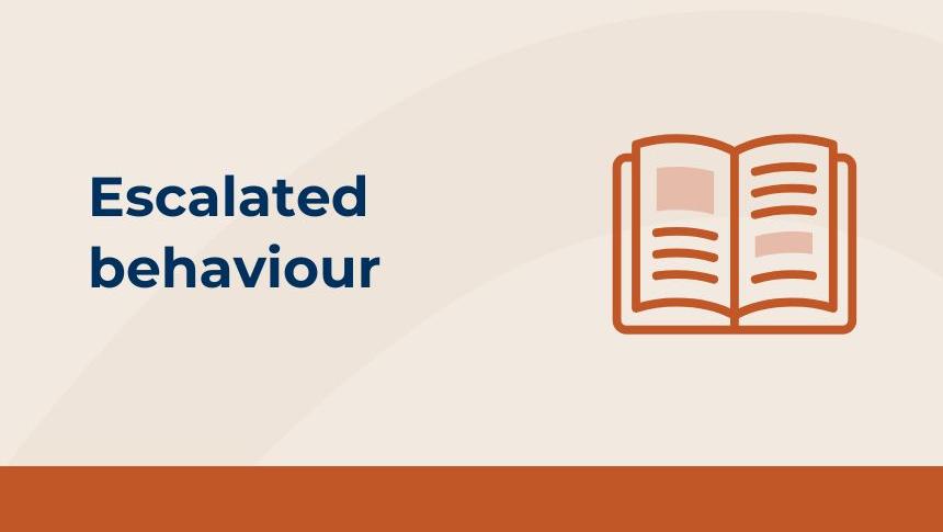 Thumbnail with title 'Escalated behaviour' and an icon of an open book