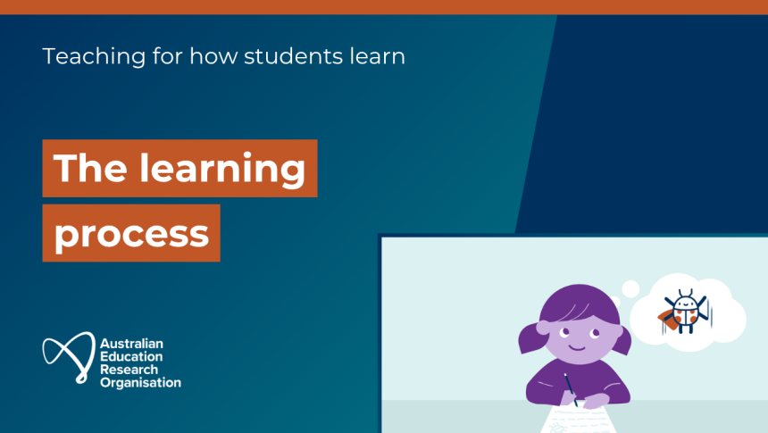Cover image with title 'Teaching for how students learn: The learning process' and a screenshot from the accompanying animation video