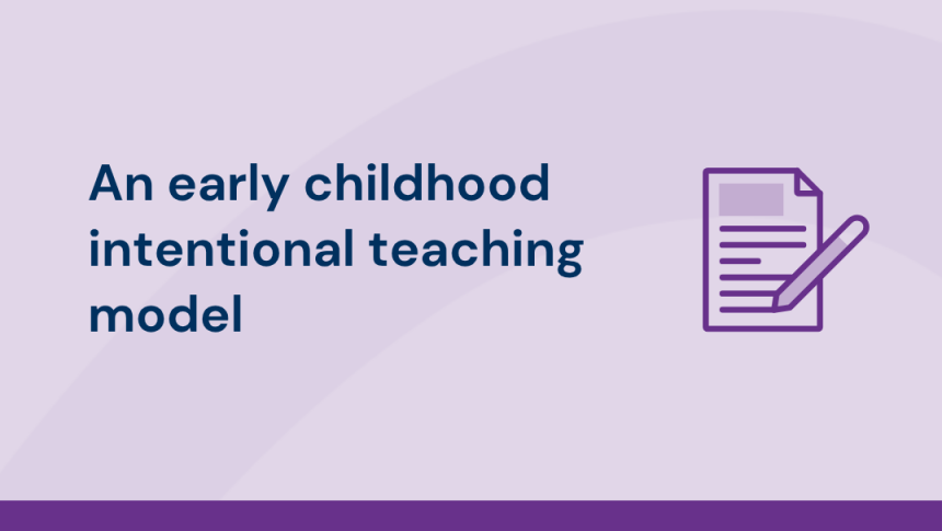Thumbnail with the title 'An early childhood intentional teaching model' with an icon of a pen writing on paper