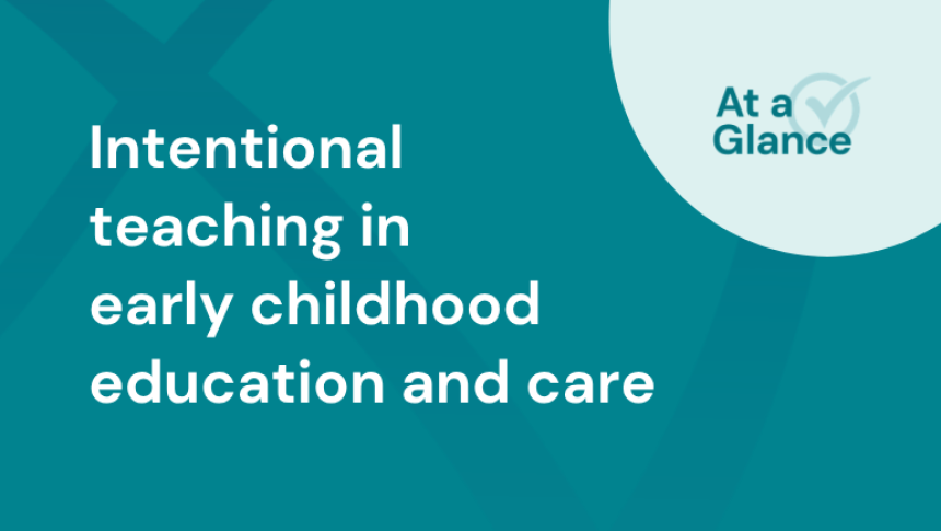 Thumbnail with title 'At a glance: Intentional teaching in early childhood education and care'
