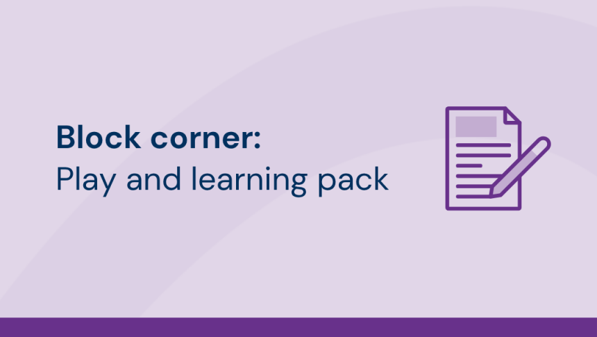 Thumbnail with title 'Block corner: Play and learning pack' showing an icon of a page being written on