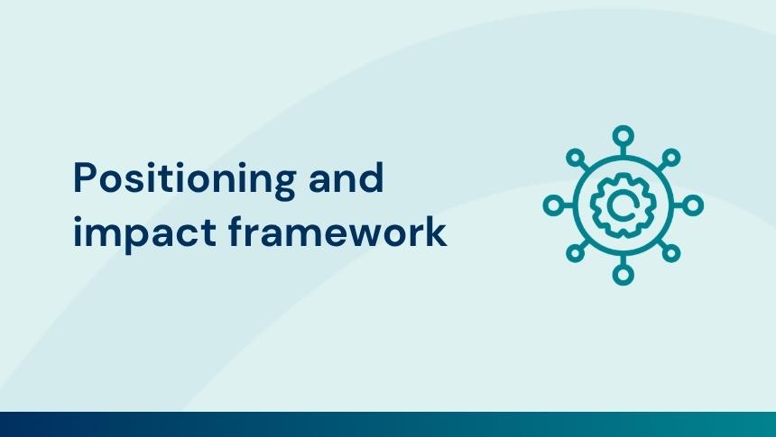 Thumbnail with title 'Positioning and impact framework' and icon of an interconnected cog